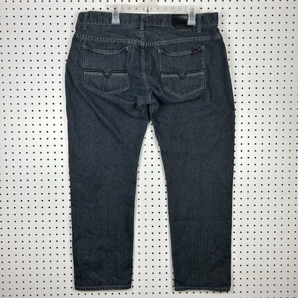 Mecca Black Baggy Wide Leg Denim Jeans 38x30 Y2K Streetwear Skate Punk Goth